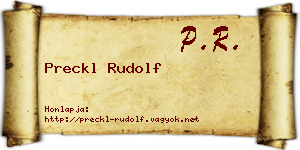 Preckl Rudolf névjegykártya